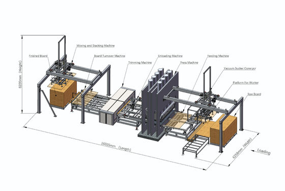 4X8 Melaminepress met korte cyclus, warmpersmachine voor deeltjesplaten